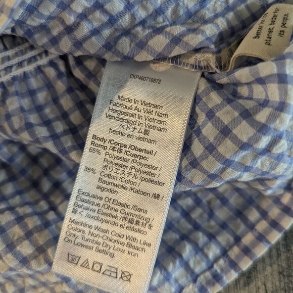 2/30 Madewell V-Neck Smocked-Waist Top in Gingham Seersucker - Picture 4 of 7